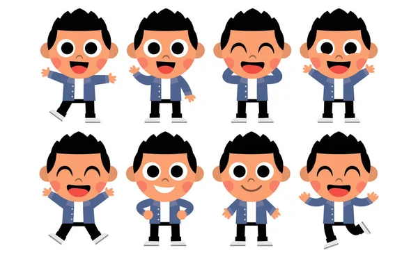 Dibujos animados lindo niño aislado — Vector de stock