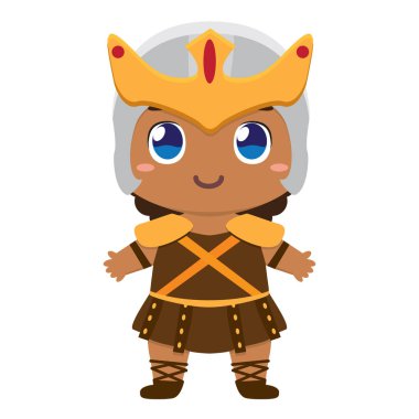 izole şirin kawaii çocuk süper kahraman renkli