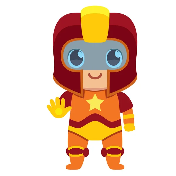 Mignon kawaii enfant super-héros coloré isolé — Image vectorielle