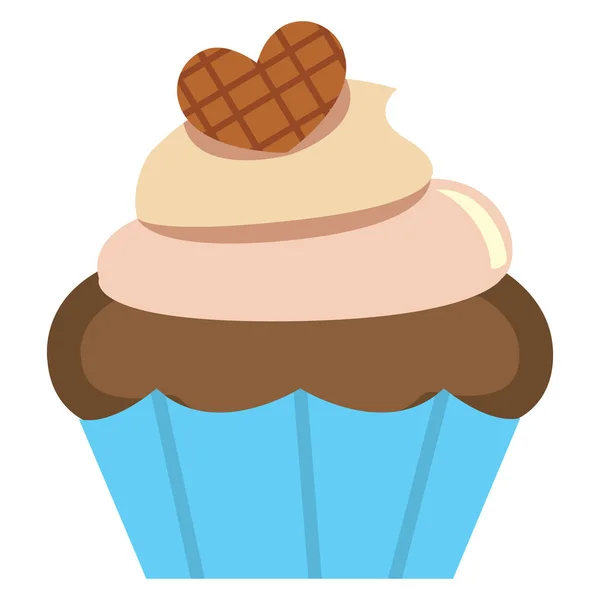 Mignon kawaii cupcake coloré isolé — Image vectorielle
