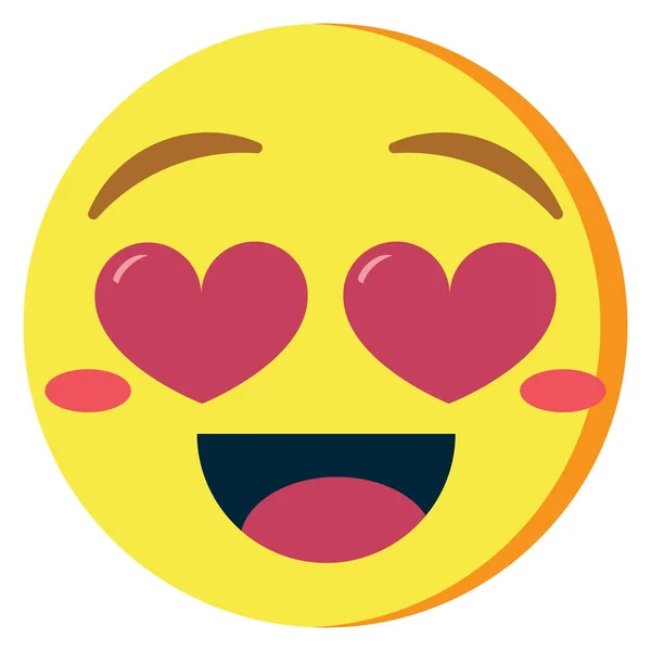 Ładny kawaii emoji uśmiechnięty kolorowy na białym tle — Wektor stockowy