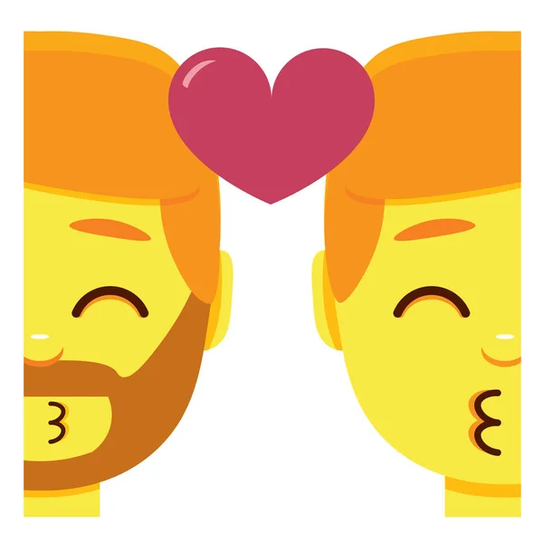 Kawaii bonito emoji  beijos coloridos isolado  Vetor de 