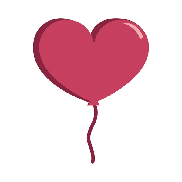 Schattig kawaii hart ballon kleurrijke geïsoleerd — Stockvector