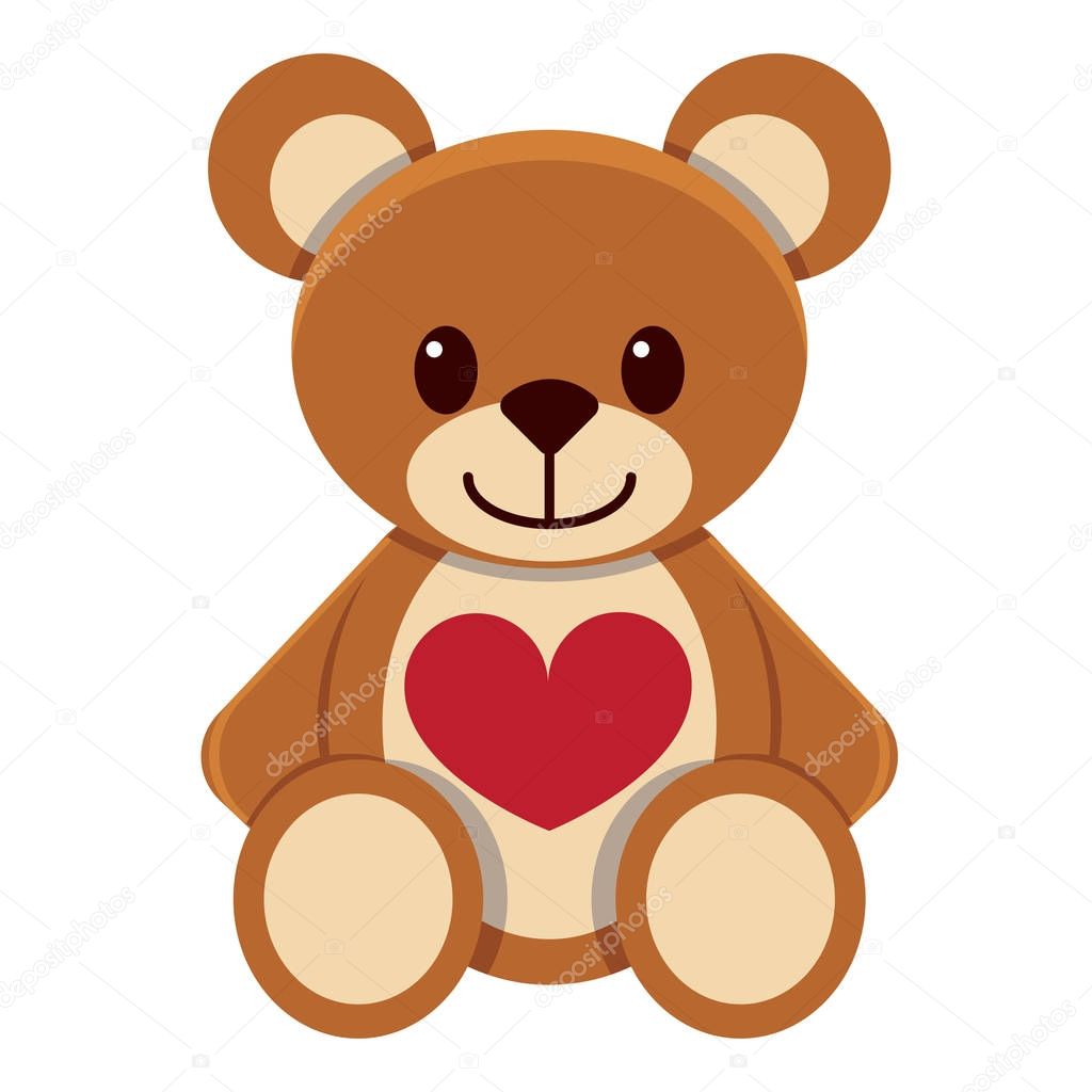 Imágenes osos kawaii kawaii lindo oso de peluche colorida aislado — Vector de stock