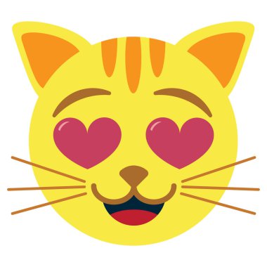 şirin kawaii kedi emoji izole renkli gülümseyen