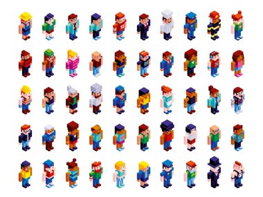 Farklı Düşük Düzlemli Karakterlerin Vektör Kümesi