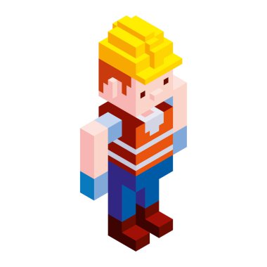 Vektör Çizgi Filmi Düşük Düzey Yapıcı Karakteri