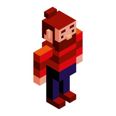 Vektör Çizgi Filmi Low Poly erkek Karakteri