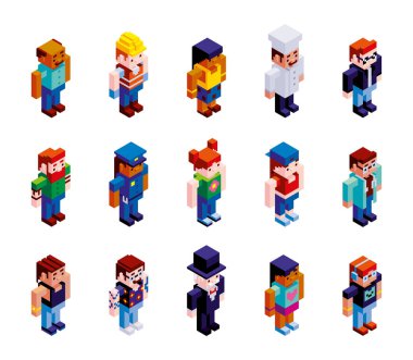 Farklı Düşük Düzlemli Karakterlerin Vektör Kümesi