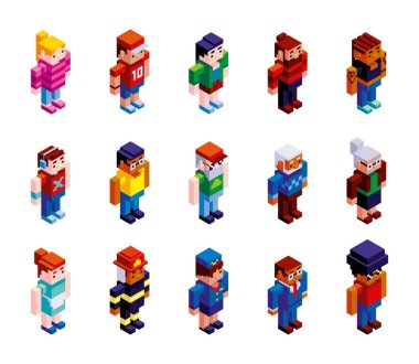 Farklı Düşük Düzlemli Karakterlerin Vektör Kümesi