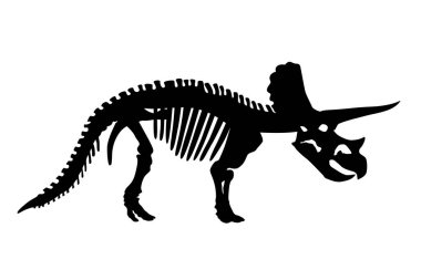 Vektör Dinozor Triceratops İskelet Siluet Resimleri İzole Edildi