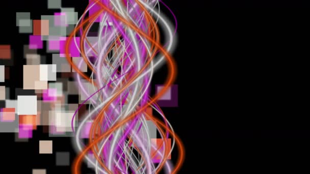 Fantastische Videoanimation mit Streifenwellen-Objekt in Zeitlupe und quadratischem Hintergrund, 4096x2304 loop 4k — Stockvideo