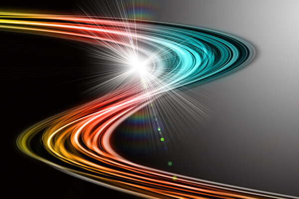 Futuristic technology wave background design with lights