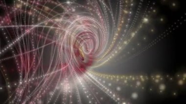 Parçacık Şerit nesne ve yavaş hareket, 4096 x 2304 döngü 4k ışık ışıltı ile fütüristik video animasyon