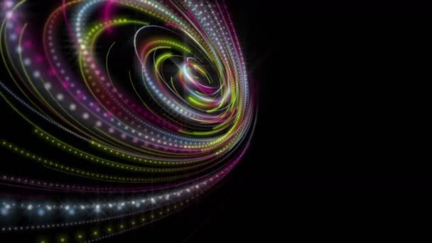 Animazione video futuristica con oggetto striscia di particelle e luccichio luminoso al rallentatore, 4096x2304 loop 4K — Video Stock