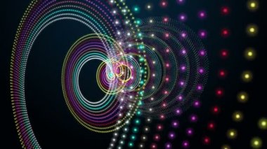 Parçacık Şerit nesne ve yavaş hareket, 4096 x 2304 döngü 4k ışık ışıltı ile fütüristik animasyon