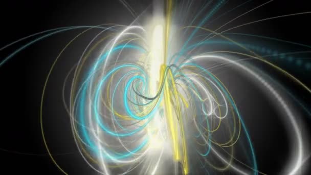 Részecske csík objektum és fény pislákol a lassú mozgás, 4k 4096 x betű 2304 hurok futurisztikus animáció — Stock videók