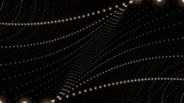 Animation futuriste avec objet à bande particulaire et lumière clignotante au ralenti, boucle 4096x2304 4K 