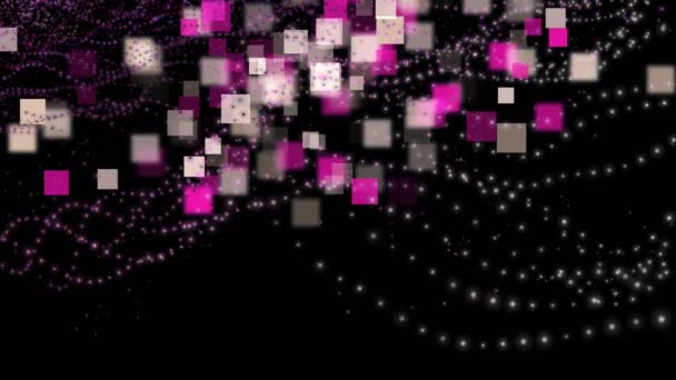 Animation futuriste avec objet particule et scintillement lumineux au ralenti, boucle 4096x2304 4K 