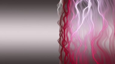 Yavaş çekimde şerit dalga nesnesi ile romantik animasyon ve metin için boşluk, 4096x2304 döngü 4k