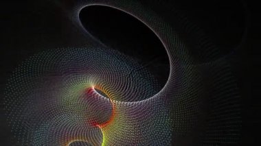 Parçacık Şerit nesne ve yavaş hareket, 4096 x 2304 döngü 4k ile fütüristik animasyon