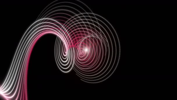 Parçacık Şerit nesne ve titreşen ışık ağır çekimde, 4096 x 2304 döngü 4k ile fütüristik animasyon — Stok video