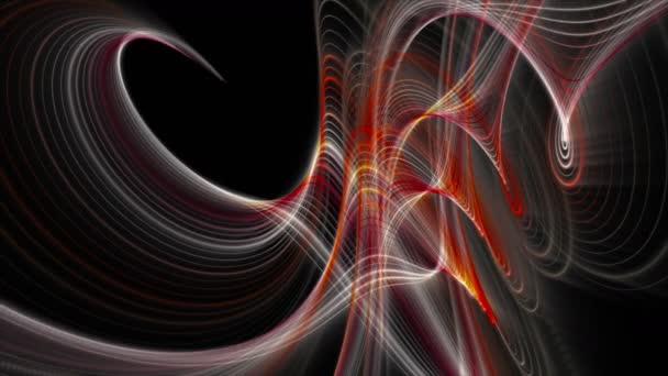 Футуристична анімація зі смугою хвилі об'єкта і світло мерехтіння в повільному русі, 4096x2304 петля 4K — стокове відео