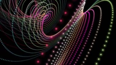 Parçacık Şerit nesne ve 4096 x 2304 döngü 4k yavaş çekimde yanıp sönen ışık ile fütüristik animasyon