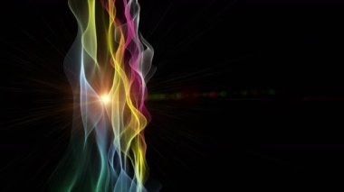 Parçacık dalgası nesne ve yavaş hareket, 4096 x 2304 döngü 4k ile fütüristik animasyon