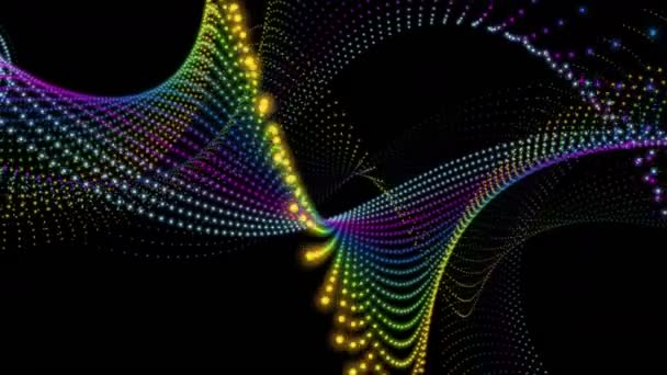 Fantastic animation with particle stripe object in slow motion, 4096x2304 loop 4K — Stock Video