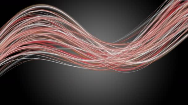 Fantastická animace s barevné měnící proužek vlna objektu v pomalém pohybu, 4096 × 2304 smyčka 4k — Stock video