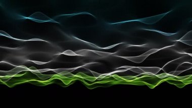 Parçacık dalgası nesne ve 4096 x 2304 döngü 4k yavaş çekimde yanıp sönen ışık ile fütüristik animasyon