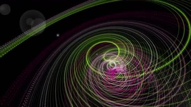 Parçacık Şerit nesne ve yavaş hareket, 4096 x 2304 döngü 4k ile fütüristik animasyon