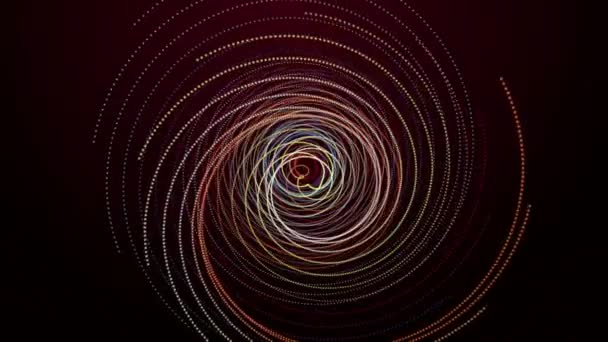 Animation futuriste avec objet à bande particulaire et lumière clignotante au ralenti, boucle 4096x2304 4K 