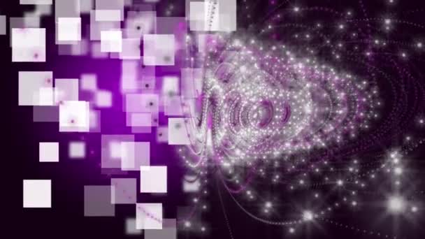 Animation vidéo futuriste avec objet à bande particulaire et lumières au ralenti, boucle 4096x2304 4K 