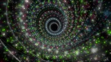 Parçacık Şerit nesne ve ışıkları yavaş hareket, 4096 x 2304 döngü 4k ile fütüristik video animasyon