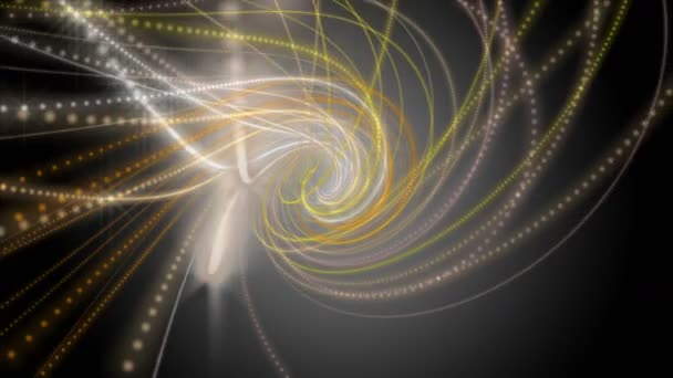 Animation vidéo futuriste avec objet à bande particulaire et lumières au ralenti, boucle 4096x2304 4K 