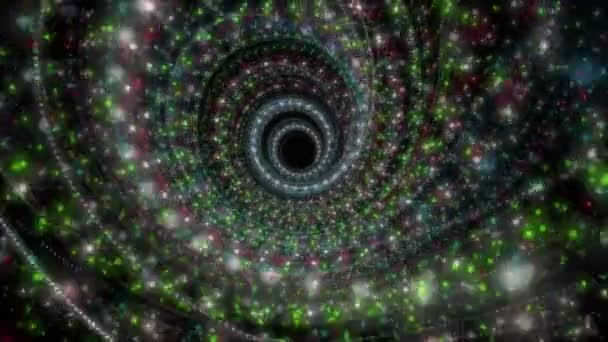 Φουτουριστικό βίντεο κινουμένων σχεδίων με αντικείμενο λωρίδα σωματιδίων και φώτα σε αργή κίνηση, 4096 x 2304 βρόχο 4k — Αρχείο Βίντεο