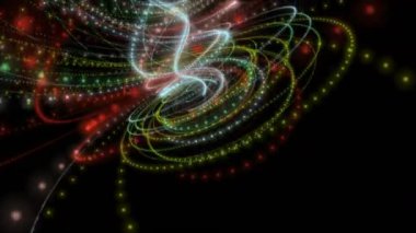 Parçacık Şerit nesne ve ışıkları yavaş hareket, 4096 x 2304 döngü 4k ile fütüristik video animasyon
