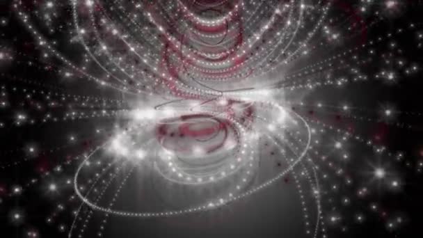 Animation vidéo futuriste avec objet à bande particulaire et lumières au ralenti, boucle 4096x2304 4K 