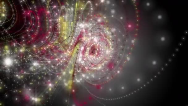Animação de vídeo futurista com objeto de listra de partículas e luzes em câmera lenta, 4096x2304 loop 4K — Vídeo de Stock