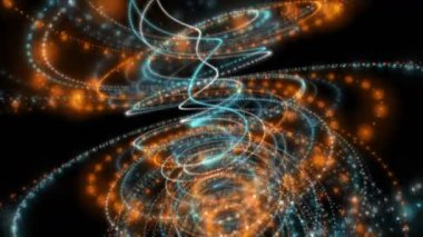 Parçacık Şerit nesne ve yavaş hareket, 4096 x 2304 döngü 4k ışık ışıltı ile fütüristik video animasyon