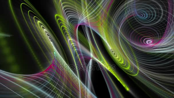 未来视频动画粒子条纹对象与光微光在慢动作，4096 × 2304 循环 4 k — 图库视频影像
