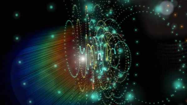 Ilustración futurista del diseño del fondo de partículas con luces — Foto de Stock