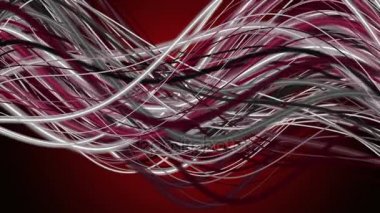 Ağır çekimde çizgili dalga nesnesi ile güçlü video animasyonu, 4096x2304 döngü 4K