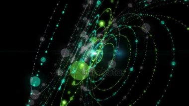 Parçacık Şerit nesne ve 4096 x 2304 döngü 4k yavaş çekimde yanıp sönen ışık ile fütüristik video animasyon