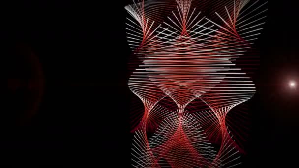 Футуристична відео анімація з об'єктом смуги частинок і блимаючим світлом у повільному русі, 4096x2304 цикл 4K — стокове відео