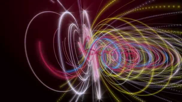 スローモーションで光る粒子ストライプオブジェクトを持つ未来的なビデオアニメーション, 4096x2304ループ｜4K — ストック動画