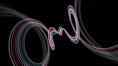 Parçacık şeritli nesne ile fantastik video animasyonu yavaş çekimde, 4096x2304 döngü 4K