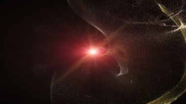 Fütüristik video animasyon parlayan parçacıklar ve 4096 x 2304 döngü 4k yavaş çekimde yanıp sönen ışık